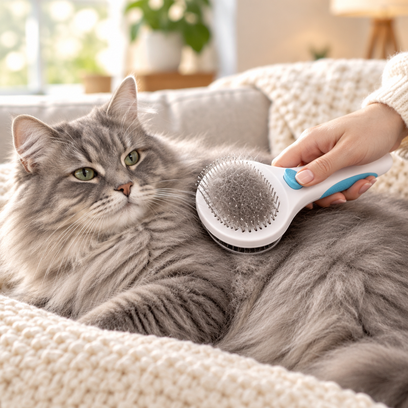 Cat Grooming Brush, Self Cleaning Cat Brushes for Dogs Cats for Long Haired & Short Hair Gently to Remove Loose Undercoat, Pet Hair Brush on Clearance