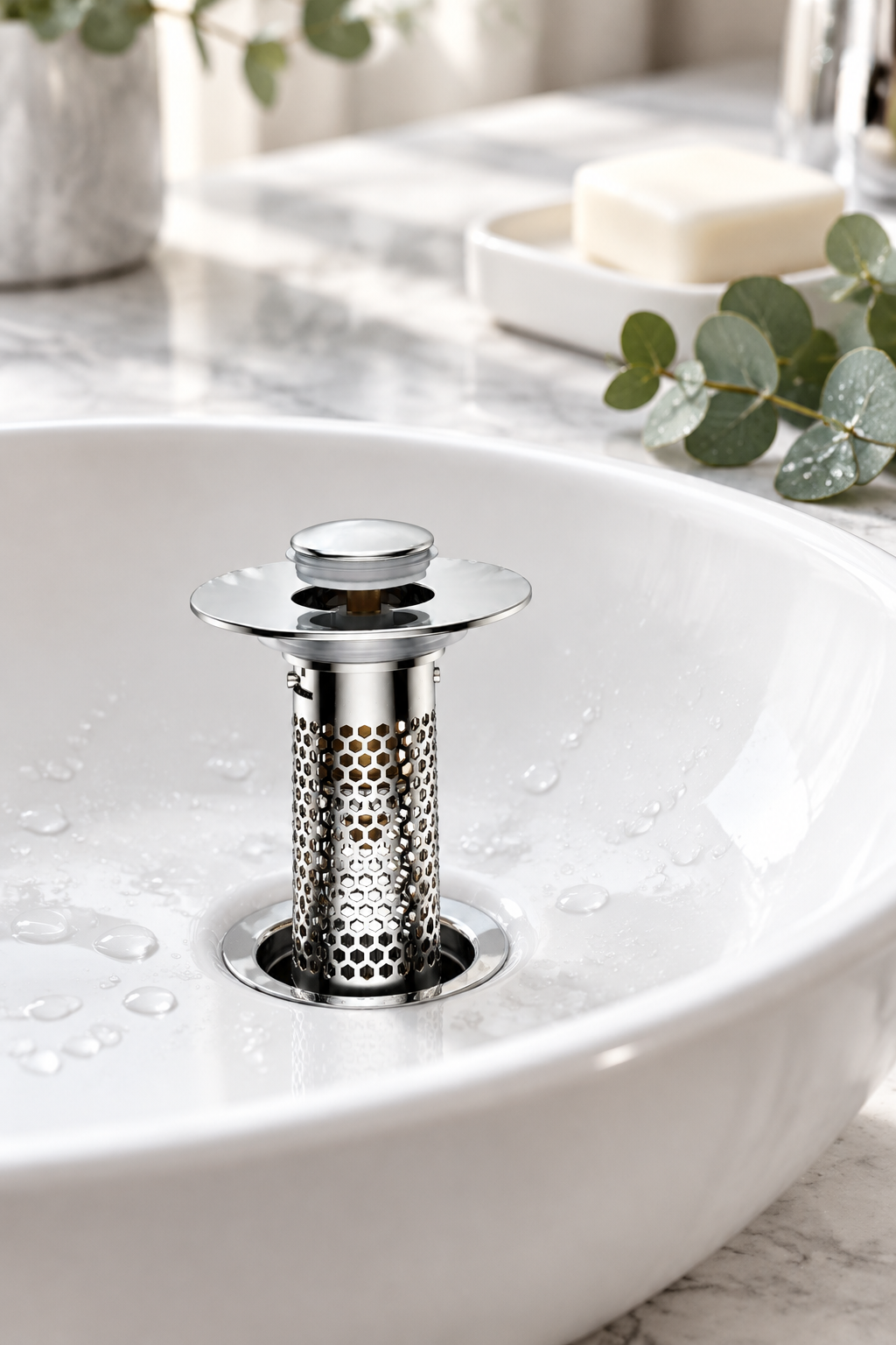 Bathroom Sink Drain Strainer,Universal Pop-Up Sink Stopper Hair Catcher, Anti-Clog Stainless Steel Drain Filter Basket, Removable Sink Drain for Bathroom Sink Stopper (Ysilver-2（With Buckle）)