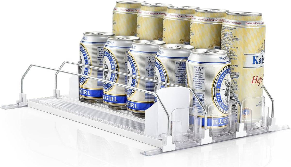 Fridge Drink Organizer 3 Rows Soda Clear Can Dispenser for Storage
