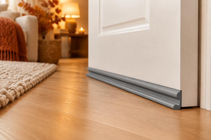 Door Bottom Seal Strip Draft Stopper - Upgraded Soundproof Wind Noise Stopper, Weather Resistant Draught Excluders & Seals, Odorless Insect-Proof Insulation, Easy-Install Door Bottom Weatherstrip for DIY Home Weatherproofing, Indoor Home Use