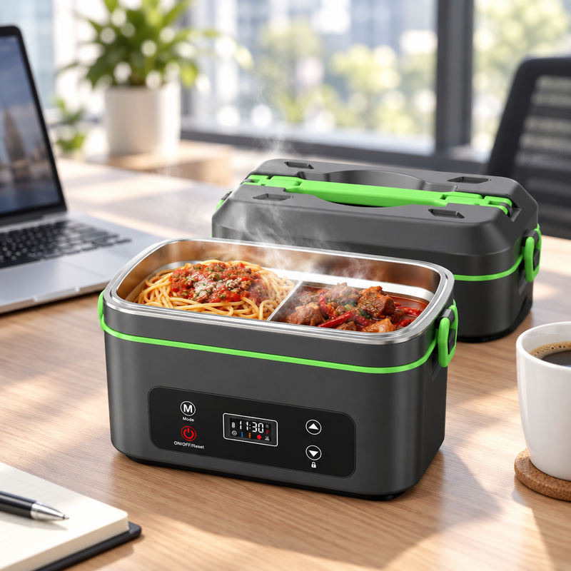 Heated Lunch Box, 100W Cordless Electric Lunchbox with Scheduled Heating and Leakproof 1.2L Battery Operated Food Warmer for Car Travel Jobsite, Portable for Truck Drivers Workers Adults